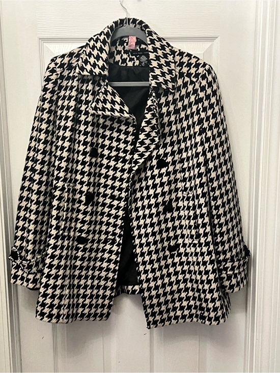 New York & Company Jackets & Blazers - New York & Company Black and White Houndstooth Peacoat